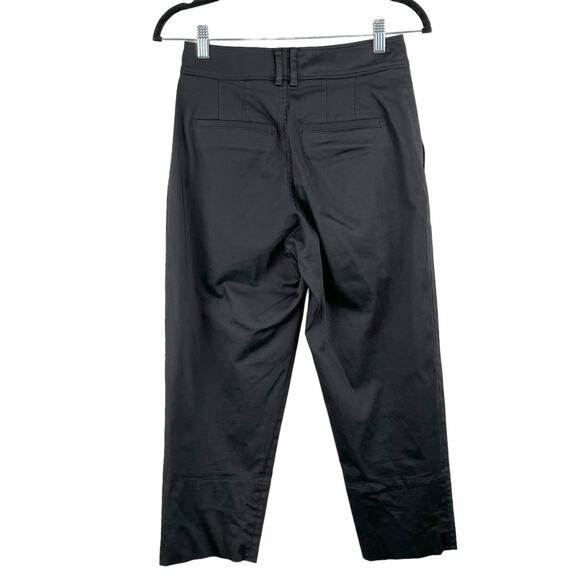 AYR The Me Time Black Pleated Relaxed Fit Chino Cropped Trouser Pants 2 - Picture 3 of 14
